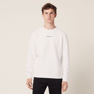 Sandro Logo White Crewneck Sweatshirt